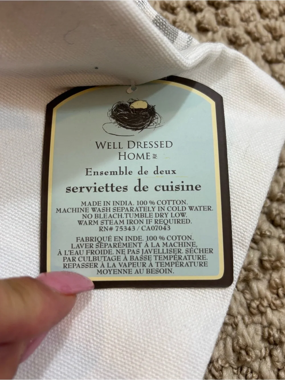Brand new with Tags Well Dressed Home Brand Easter Themed Kitchen Towels - 2